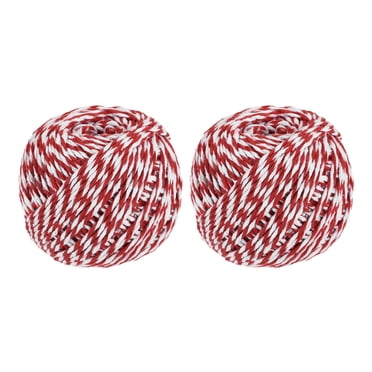 Unique Bargains Twine Packing String Wrapping Cotton Twine 75M Red and White Rope for Gift Wrapping Twine, Pack of 2