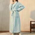 thumbnail image 2 of Timegard Womens Robe Soft Warm Fleece Bathrobe Solid Color Fall Winter Casual Loose Comfy Nightgowns, 2 of 3