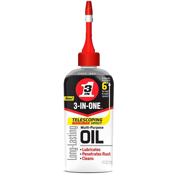 3-In-One 4 Ounce Multi Purpose Oil with 6 Inch Telescoping Marksman Spout