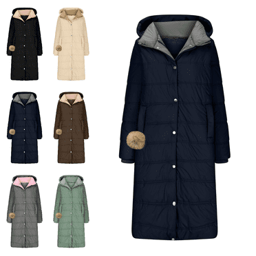 LOVZFMLL Manteaux d'Hiver pour Femmes Mode Femme Manteau Long et Épaissi de Longueur Moyenne à Capuche en Duvet