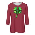 thumbnail image 4 of Elvqul Shirts Chemises Grande Taille pour Femmes Manches 3/4 T - Décontractés Graphiques Col Rond Vacances Vert Hauts pour Dames Mignon, 4 of 5