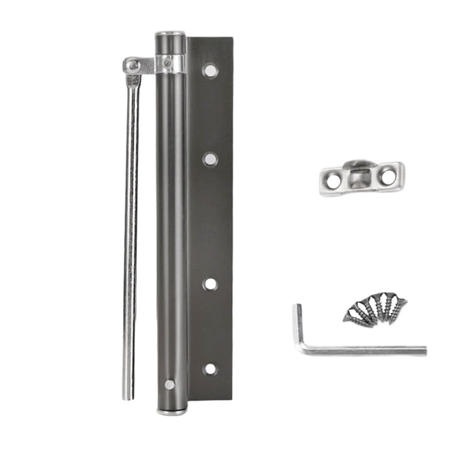 Riforla Ensemble de Fermeture Automatique de Porte avec Ressort en Acier Inoxydable Angle d'Ouverture 150 Charnière à Fermeture Automatique Réglable Fermeture Automatique de Porte (avec Bras de Levier) Vis Positionneur C
