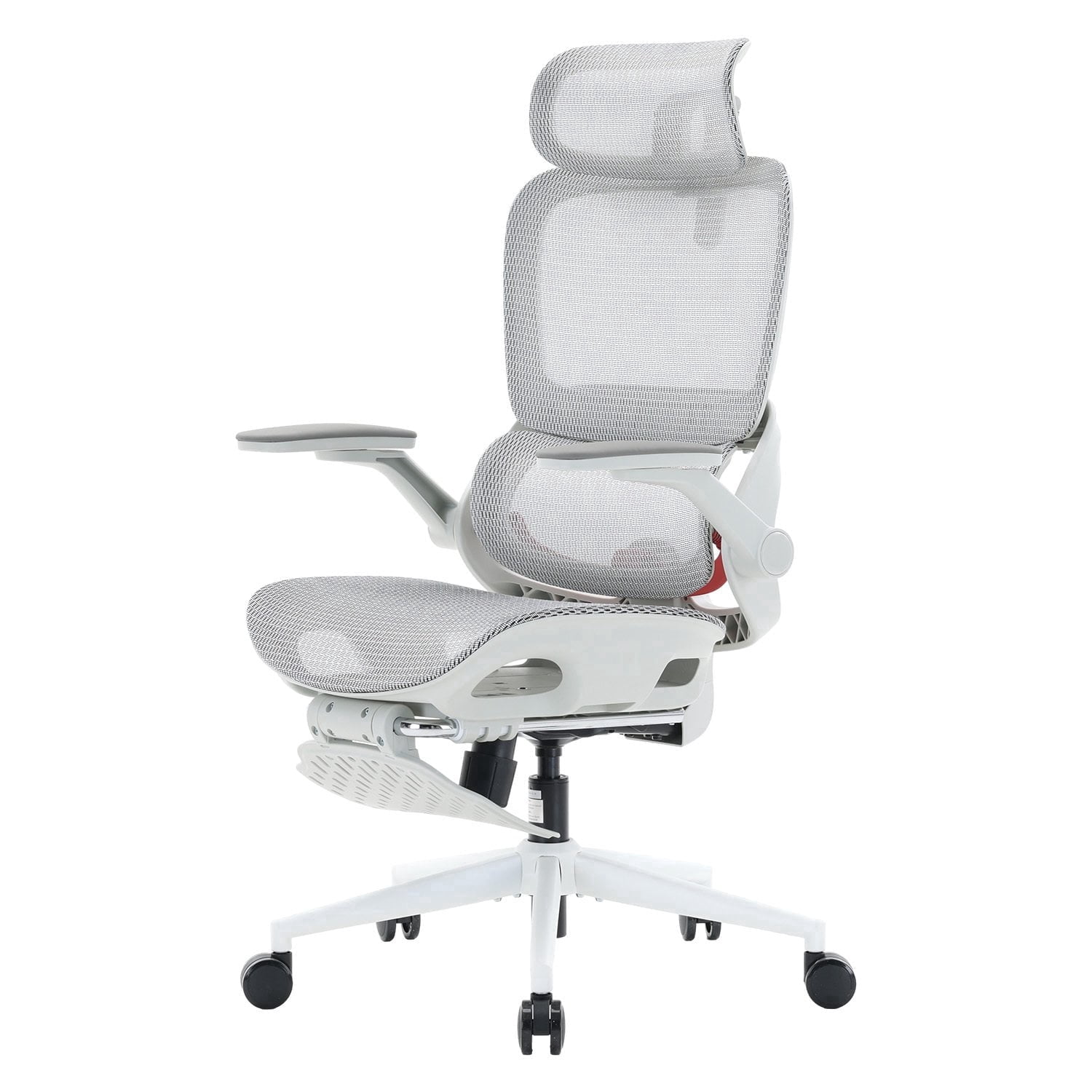 SIHOO B100 PRO Ergonomic Office Chair with Footrest, Mesh Office Chair with Adaptive Lumbar Support, Computer Chair with Wide Headrest, Desk Chair with 360° Rotatable Flip-Up Armrests, Light Grey