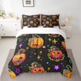 thumbnail image 2 of YST 7 Piece Pumpkin Lantern Comforter Set with Sheets, Halloween Galaxy Stars Decor, Polyester, Full Size (7 Count), 2 of 5
