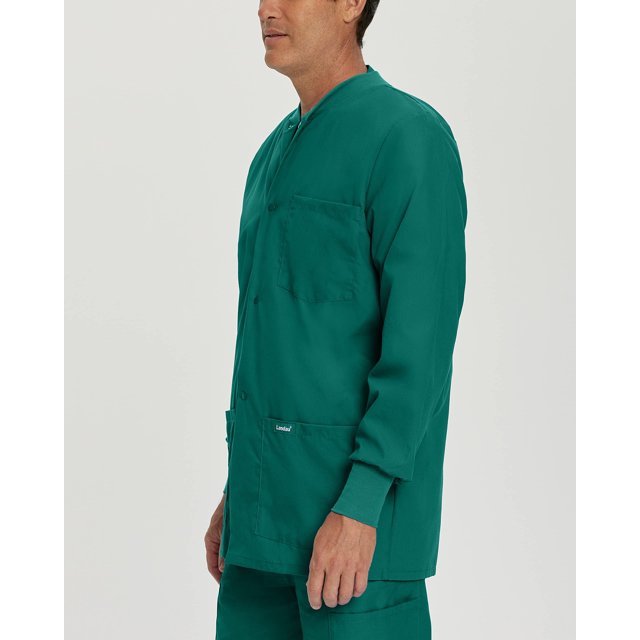 Landau Essentials Vestes de Sarrau à 5 Poches pour Hommes - Coupe Classique Décontractée, Col Ras du Cou, devant à Boutons-Pression, Sarraus d'Échauffement 7551