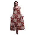 thumbnail image 1 of Bimba Robe Maxi à Bretelles Spaghetti Sans Manches pour Femmes en Rayonne à Imprimé Floral, Coupe Évasée - Très Petit, 1 of 4