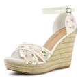 thumbnail image 1 of BLISSFUL STEP Women's Espadrille Wedge Heel Wedge Sandals, 1 of 6