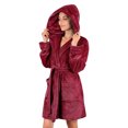 thumbnail image 1 of LSLJS Robe de Nuit Femme Douce Couleur Unie Manches Longues Col en V Hiver Ceintures Poches Polaire Faux Velours, Womens Robe, 1 of 7
