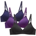 thumbnail image 1 of Aboser Womens Lightly Wireless Bras 3 Pack Smooth T-shirt Bra Body Hugging Lift Up Bralettes Full Coverage Support Bra Stretch Fit Everyday Bralettes, 1 of 6