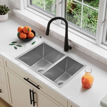 Stylish Dual Mount 25" Stainless Steel 60/40 Double Bowl Kitchen Sink with Grids & Strainers S-425T