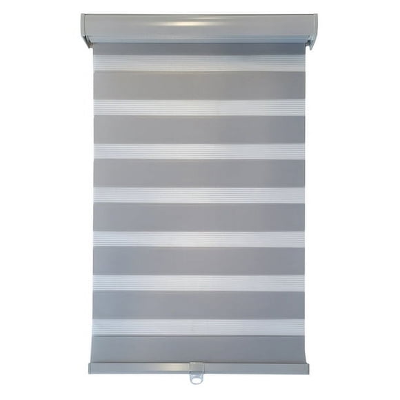 ITY - Olivia Stone - Alternate Zebra Blinds Window Shade Cordless Grey 15"x 84"