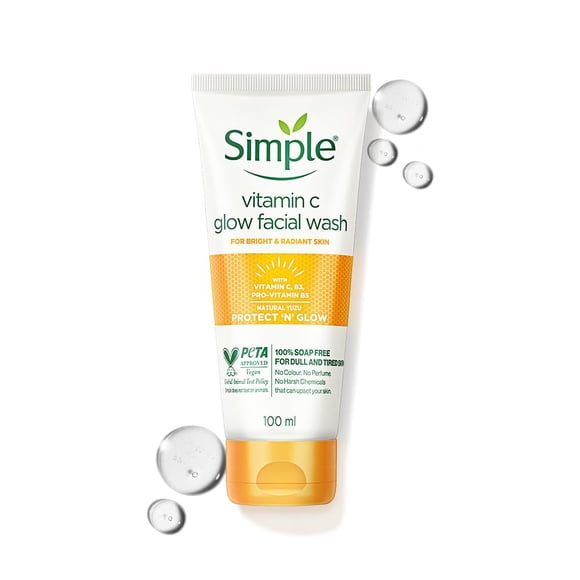 Simple Protect N Glow Nettoyant pour le Visage à la Vitamine C Glow 100 ml