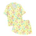 thumbnail image 3 of WILLBEST Jeans pour Femmes Ensemble 2 Pcs Pyjamas pour Femmes Hiver Imprimé Floral Graphique Chemise à Manches Courtes et Shorts Ensemble de Pyjama Pantalon Jogging Homme, 3 of 5