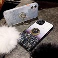 thumbnail image 4 of Étui avec Béquille pour Bague Pailletée Compatible avec Support Bling Scintillant en Diamant Strass et Dragonne Boule de Fourrure Duveteuse pour Filles Femmes (iPhone 11), 4 of 6