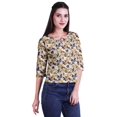 thumbnail image 2 of Moomaya Printed Keyhole Neck Ring Top Casual 3/4th Sleeve Tees Tank Tunic Top, 2 of 5