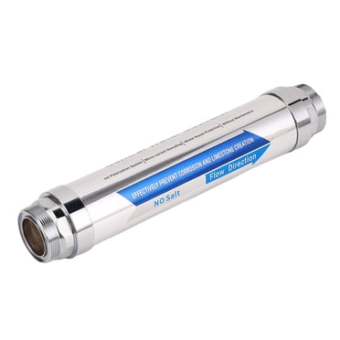 Non Salt Water Heater Descaler, Non Salt Magnetic Water Descaler, Stainless Steel Compact Scale Water Softener System Whole House for Shower Dishwasher Solar Heater