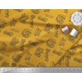 thumbnail image 3 of Soimoi Gold Silk Fabric Explore The World Text Print Sewing Fabric Yard 42 Inch Wide, 3 of 5