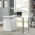 thumbnail image 5 of Coaster Home Furniture Home Office File Drawer Writing Desk, White and Silver, 5 of 5