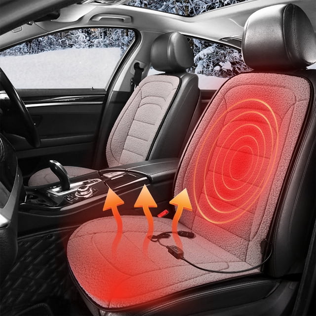 Yhmxh Car Accessories Motorcycle Accessories Car Heated Seat Cushion Winter Electric Heating Car Seat Electric Heating Seat Cushion 12V Suitable For Both In Car Use Plush Car Heated Seat Cushion