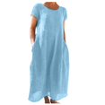 thumbnail image 2 of Robe Midi Décontractée à Manches Courtes et Manches Courtes pour Femmes, 2 of 5