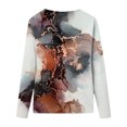 thumbnail image 4 of CEHVOM Femmes Dames Col Rond Hauts Amples T-Shirts Décontractés à Imprimé Blouse à Manches Longues Liquidation, 4 of 5