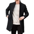 thumbnail image 1 of LOVZFMLL Manteau Trench pour Homme à Boutons, à Col, Long, Décontracté, Ample, à Manches Longues, Manteau d'Automne et d'Hiver, Pardessus, Vêtement d'Extérieur avec Poches, 1 of 2