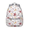 thumbnail image 1 of Nautical Vintage Ocean Backpack Waterproof Scratch-Resistant School Bag with Starfish, Seashells, and Anchor Print, Breathable Foam Padding, Adjustable Straps for Student and Students, 1 of 5