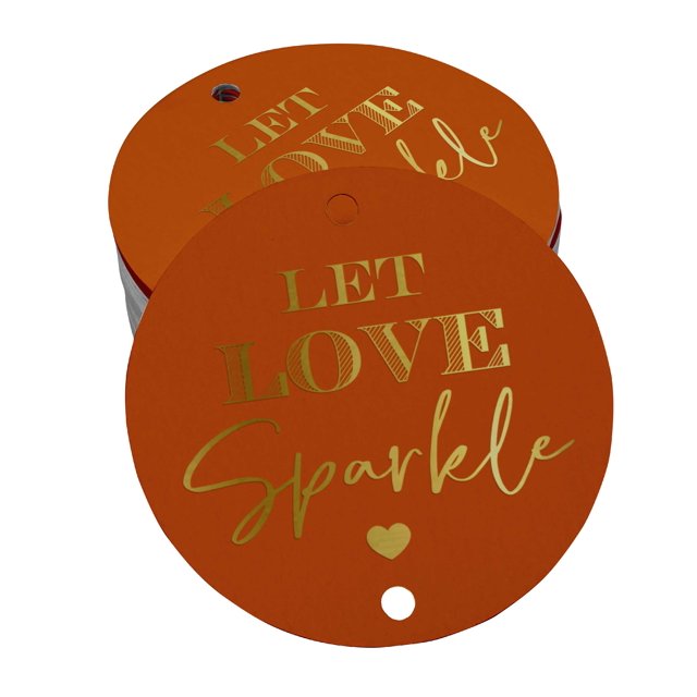 Inkdotpot Gold Foil Paper Hang Tags Let Love Sparkle Wedding Favor Tags 50 Pieces