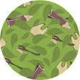 thumbnail image 1 of Ahgly Tapis Rond Lavable en Machine Intérieur Transitionnel Vert Pistache, 6 Pieds Rond, 1 of 7