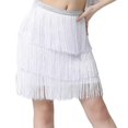 thumbnail image 4 of lionlar Jupe de Danse Latine Mode Robe Douce et Confortable pour Femmes pour Samba Tango Blanc TG, 4 of 7