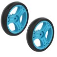 thumbnail image 1 of Unique Bargains 2 Pcs 150mm 6 Pouces Dia Roue Unique en Plastique Rouleau Roulant Bleu 8mmx25mm, 1 of 1