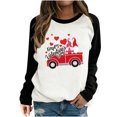 thumbnail image 1 of RKSTN Chandail en Molleton de la Saint-Valentin pour Femmes Mode Imprimé Lettre et Cœur Chandail en Molleton Manches Longues Col Rond Tops, 1 of 4