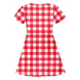thumbnail image 4 of LUOGENLI Robe Mode pour Enfants à Carreaux Ajustée à Manches Courtes (6 14 Ans) Robe pour Filles Tendance 8-9 Ans, 4 of 4