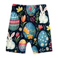 thumbnail image 3 of Ensemble de Pyjamas de Pâques pour Filles Mignon Lapin Tenue Col Rond T-Shirt à Manches Courtes et Shorts Ensemble Pyjamas pour Enfants, 3 of 6