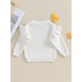 thumbnail image 4 of Gupgi Toddler Girl Sweaters 3M 6M 9M 12M 18M 2Y 3Y Baby Ruffle Long Sleeve Solid Color Knit Pullover Fall Winter Loose Tops, 4 of 9