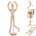 thumbnail image 3 of Unique Bargains 12" Wooden Mannequin Figure, Artist Drawing Manikin Model Flexible Movable 2Pack, 3 of 6