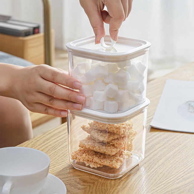 Vrorvz Airtight Food Storage Container for Pantry Organization Plastic Cereal Container with Easy Lock Lid Suit for Storing Flour Sugar Rice Snacks Coffee Tea in Kitchen