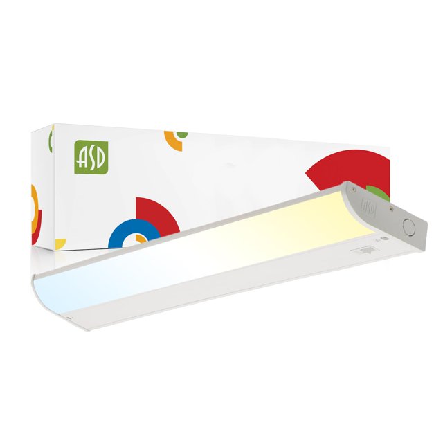 ASD Éclairage LED Linéaire sous Armoire 24 Pouces 12W 769 LM Dimmable ccT Réglable 3000-5000K Lumières sous Armoire Cartouche Câblée Finition Blanc Énergétique