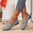 thumbnail image 4 of Mocassins Gris pour Femmes avec Semelle Plate, Bout Rond, à Enfiler, Design Uni pour un Usage Décontracté Intérieur/extérieur au Printemps et à l'Automne, Taille 42, 4 of 9
