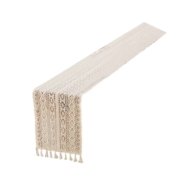 Decorations for Bedroom Boho Table Runner Linen Macrame Table Runner with Tassels Woven Table Runner for Bohemian Home Dining Bedroom Table Decoration Boho Table Runner