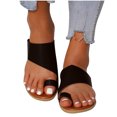 thumbnail image 1 of Fashion Minimalist Flat Thong Toe Ring Wide Fit Sandals, 1 of 5