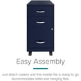 thumbnail image 4 of Pemberly Row 18in 3 Drawer Metal Mobile Filing Cabinet Ball Bearing Slide Navy, 4 of 11