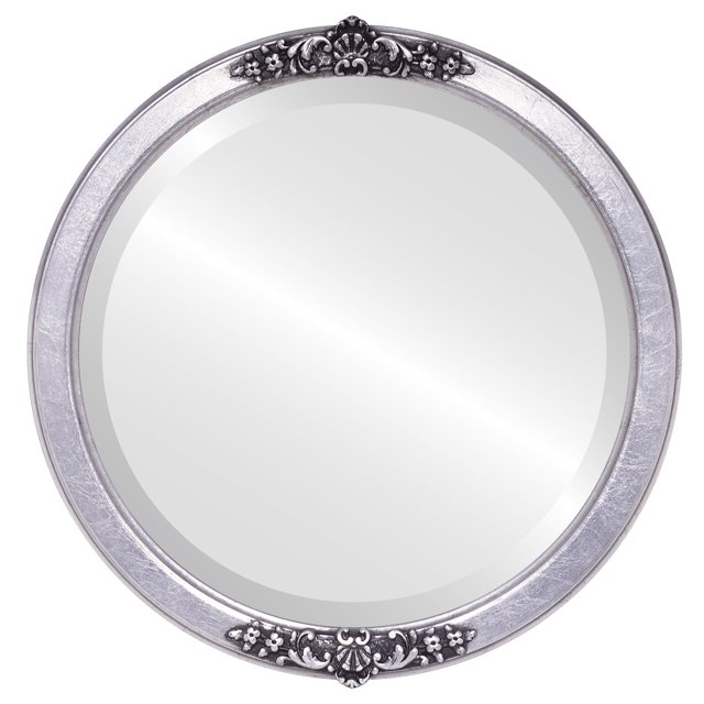 Athena Framed Mirror - Silver Leaf with Black Antique