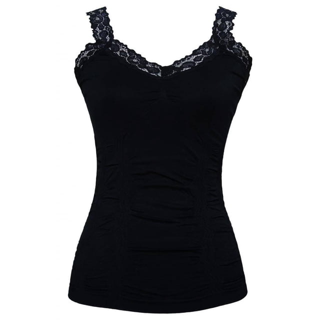Womens Lace Trim Camisoles - Navy