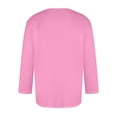 thumbnail image 3 of Hiiyo T-Shirt pour Homme Grande Taille Confortable Uni à Manches 3/4, Rose, 3 of 6