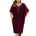 thumbnail image 2 of Meichang Robes Formelles pour Femmes Invitées de Mariage Robe Midi Grande Taille Robes en Chiffon Robe de Soirée Robe de Bal Élégante Robes à Col en V, 2 of 5