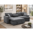 thumbnail image 4 of K-Living Charles Modern Grey Fabric Sofa Bed with Drop-Down Tray and Matching Pillows, 4 of 6