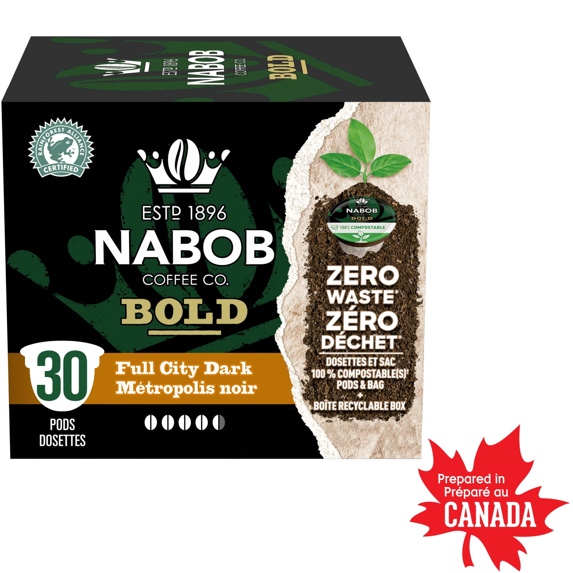 Nabob Full City Dark Coffee 100% Compostable Pods