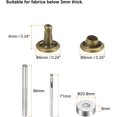 thumbnail image 2 of 200 Sets Leather Rivets 6 x 6mm Metal Double Cap Rivet Snaps Studs Fasteners with 3pcs Setting Tools Rivets for Leather Craft DIY Repair Decoration, Bronze, 2 of 7