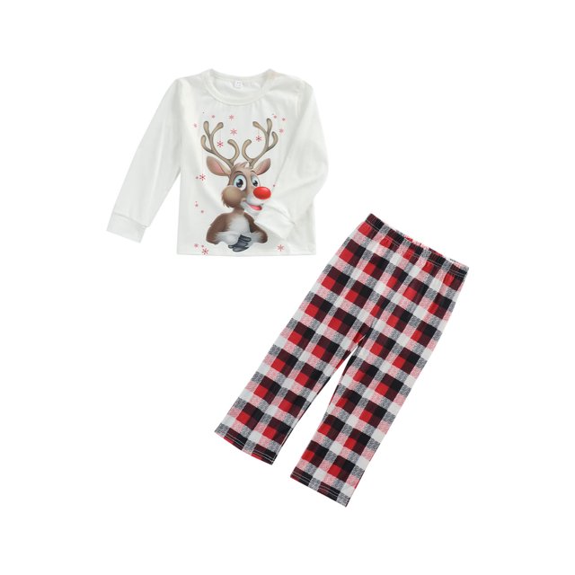 Faithtur Parent-Enfant Pyjama de Noël Manches Longues + Pantalon Vêtements